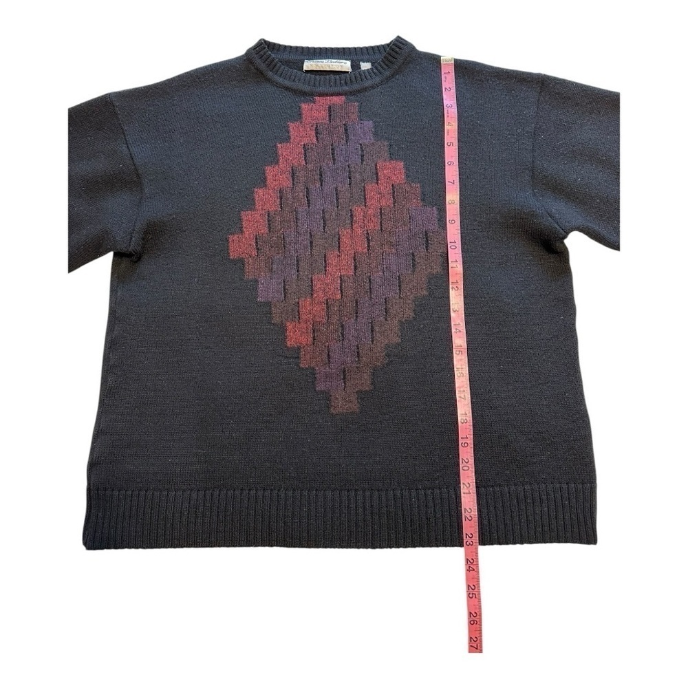 Klauss Boekler Vintage 90s Sweater Crew Neck Wool Blend Pullover Black - Medium - Picture 7 of 7